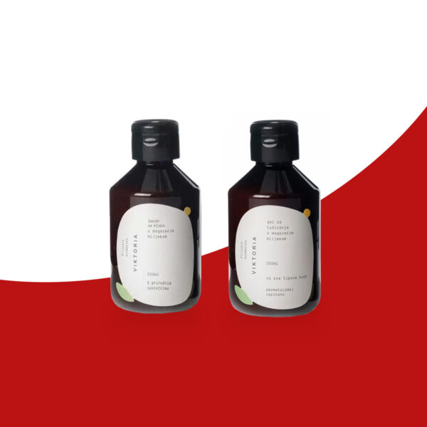 Valentinovski set: Gel za tuširanje i Losion za tijelo s magarećom mlijekom